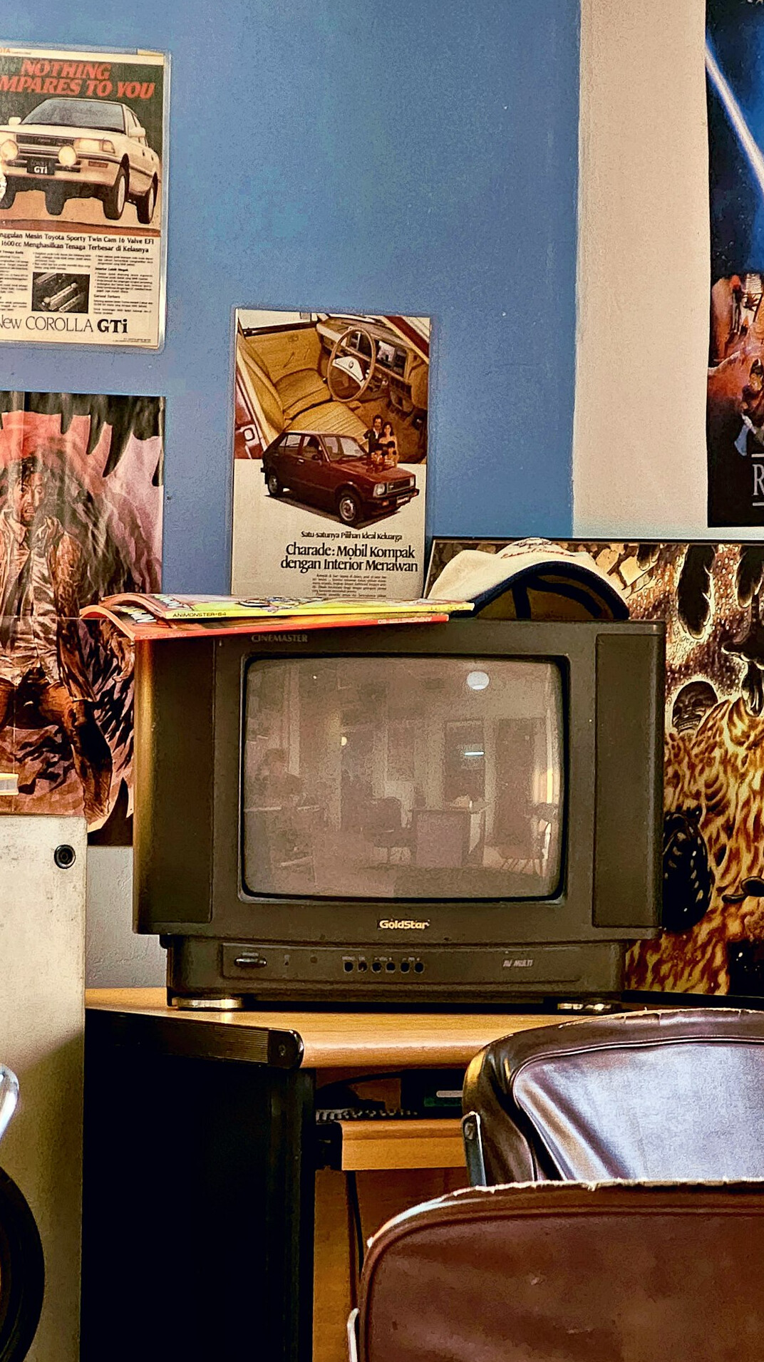 vintage black and white television