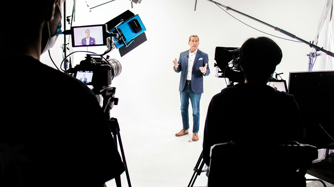 tv presenter on stage